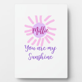 あなたは私のサンシャインパープルピンクパステルサンレイズモ フォトプラーク