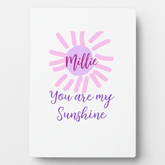 あなたは私のサンシャインパープルピンクパステルサンレイズモ フォトプラーク (正面)
