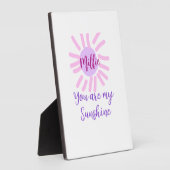 あなたは私のサンシャインパープルピンクパステルサンレイズモ フォトプラーク (側面)
