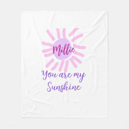 あなたは私のサンシャインパープルピンクパステルサンレイズモ フリースブランケット