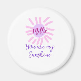 あなたは私のサンシャインパープルピンクパステルサンレイズモ マグネット