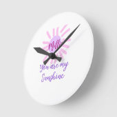 あなたは私のサンシャインパープルピンクパステルサンレイズモ ラウンド壁時計 (傾斜)