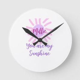 あなたは私のサンシャインパープルピンクパステルサンレイズモ ラウンド壁時計