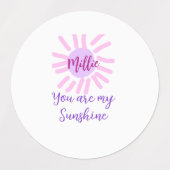 あなたは私のサンシャインパープルピンクパステルサンレイズモ ラベル (デザイン1)