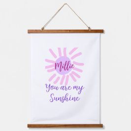 あなたは私のサンシャインパープルピンクパステルサンレイズモ 吊り下げ型タペストリー