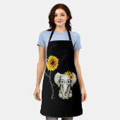 あなたは私のサンシャインヒッピーひまわり象 エプロン (着用した状態)