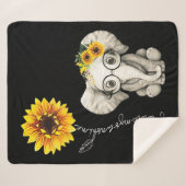 あなたは私のサンシャインヒッピーひまわり象 シェルパブランケット (正面(横))