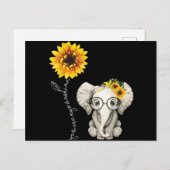 あなたは私のサンシャインヒッピーひまわり象 シーズンポストカード (正面/裏面)