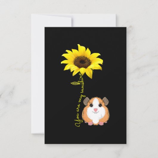 あなたは私のサンシャインヒマワリのモルモット母である サンキューカード (正面)