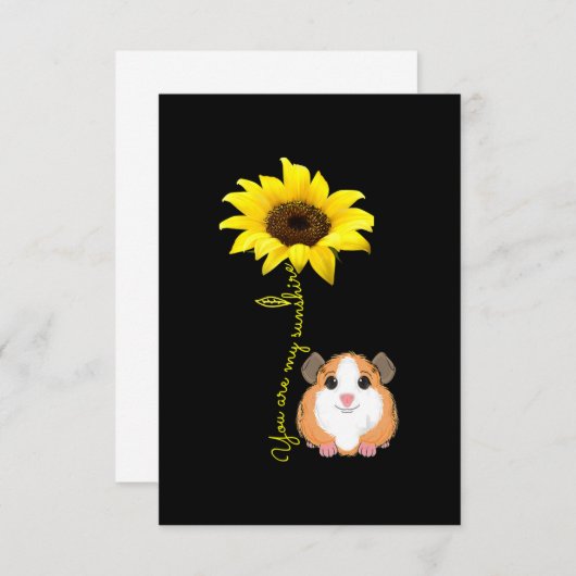 あなたは私のサンシャインヒマワリのモルモット母である サンキューカード (正面/裏面)