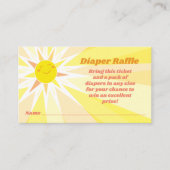 あなたは私のサンシャインベビーシャワーおむつラッフル エンクロージャーカード (正面)