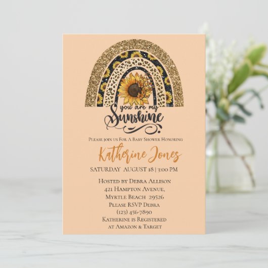あなたは私のサンシャインベビーシャワー招待状 招待状 (スタンド正面)