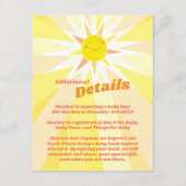 あなたは私のサンシャインベビーシャワー エンクロージャーカード (正面)