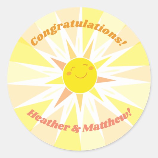 あなたは私のサンシャインベビーシャワー ラウンドシール (正面)