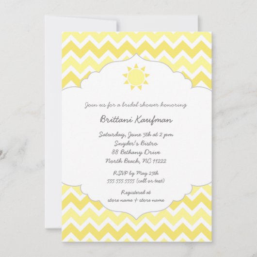 あなたは私のサンシャインベビーブライダルシャワー招待状 招待状 (正面)