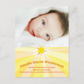 あなたは私のサンシャインベビー誕生のお知らせ ポストカード (正面)