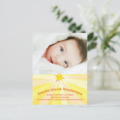 あなたは私のサンシャインベビー誕生のお知らせ ポストカード (スタンド正面)