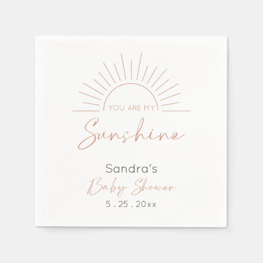 あなたは私のサンシャインボホモダンベイビーシャワー スタンダードカクテルナプキン (正面)