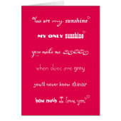 あなたは私のサンシャインラブパーソナライズされたハートカード (正面)