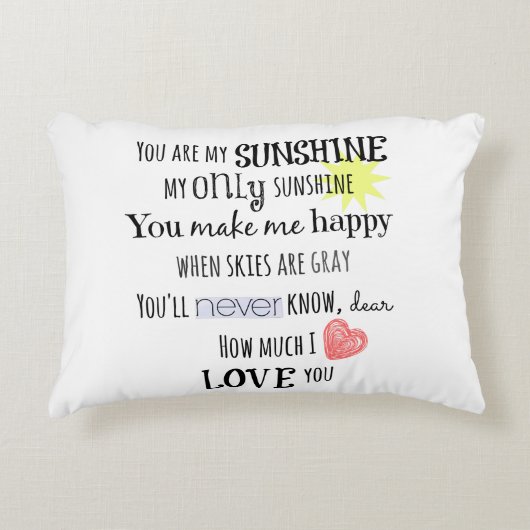 あなたは私のサンシャインワードアートタイポグラフィ アクセントクッション (正面)