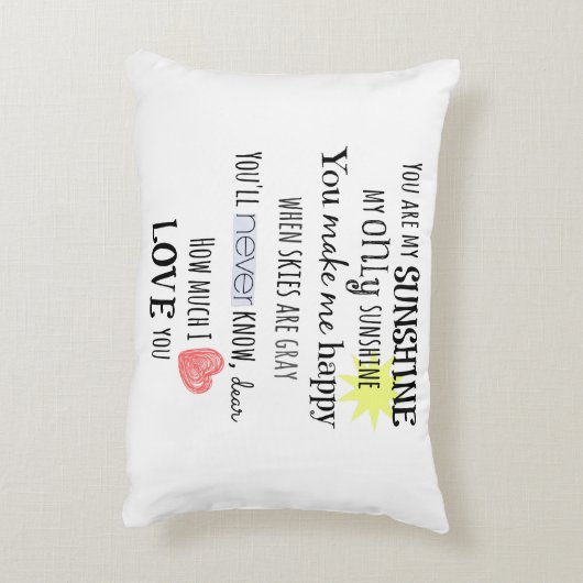 あなたは私のサンシャインワードアートタイポグラフィ アクセントクッション (裏面(縦))