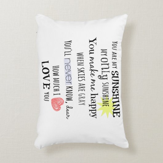 あなたは私のサンシャインワードアートタイポグラフィ アクセントクッション (正面(垂直))