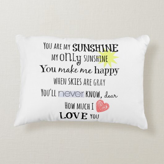 あなたは私のサンシャインワードアートタイポグラフィ アクセントクッション (裏面)