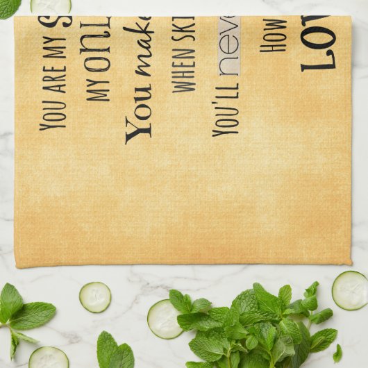 あなたは私のサンシャインワードアートタイポグラフィ キッチンタオル (折り畳み)