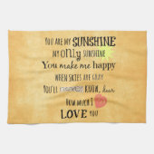 あなたは私のサンシャインワードアートタイポグラフィ キッチンタオル (横)
