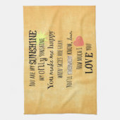 あなたは私のサンシャインワードアートタイポグラフィ キッチンタオル (縦)