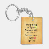 あなたは私のサンシャインワードアートタイポグラフィ キーホルダー (正面左)