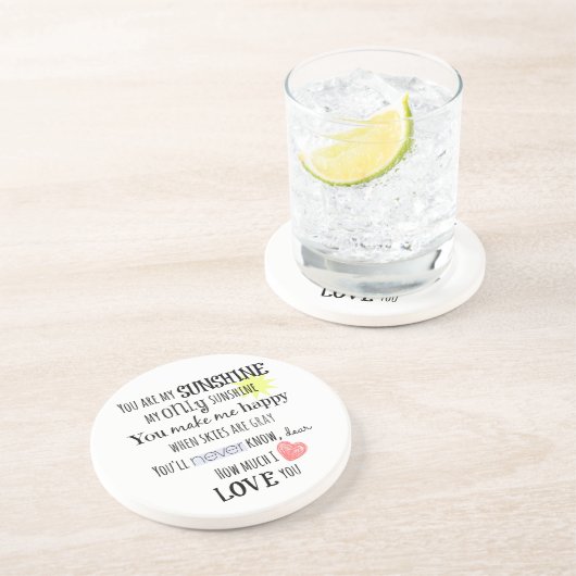 あなたは私のサンシャインワードアートタイポグラフィ コースター (側面)