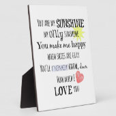 あなたは私のサンシャインワードアートタイポグラフィ フォトプラーク (側面)