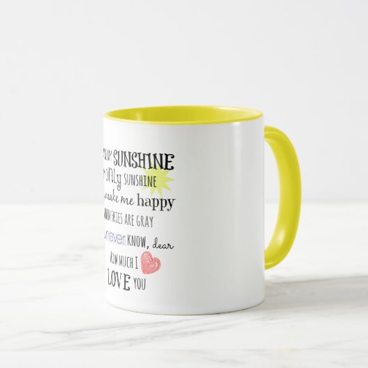あなたは私のサンシャインワードアートタイポグラフィ マグカップ (正面右)