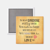 あなたは私のサンシャインワードアートタイポグラフィ マグネット (正面/裏面)