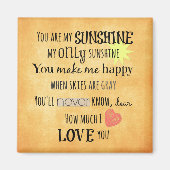 あなたは私のサンシャインワードアートタイポグラフィ マグネット (正面)