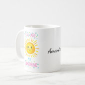 あなたは私のサンシャイン名前をカスタムするスウィートアートギフト コーヒーマグカップ (正面左)