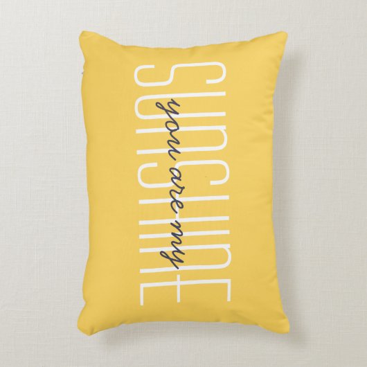 あなたは私のサンシャイン引用文かわいいイエローランバースロー アクセントクッション (正面(垂直))