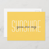 あなたは私のサンシャイン引用文タイポグラフィサニーイエロー ポストカード (正面/裏面)