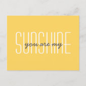 あなたは私のサンシャイン引用文タイポグラフィサニーイエロー ポストカード (正面)