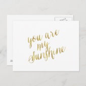 あなたは私のサンシャイン引用文フェイクゴールドフォイルスパークリー ポストカード (正面/裏面)