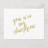 あなたは私のサンシャイン引用文フェイクゴールドフォイルスパークリー ポストカード (正面)