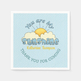 あなたは私のサンシャイン男の赤ちゃんシャワー スタンダードカクテルナプキン