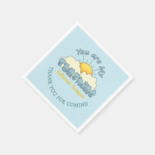 あなたは私のサンシャイン男の赤ちゃんシャワー スタンダードカクテルナプキン (角)