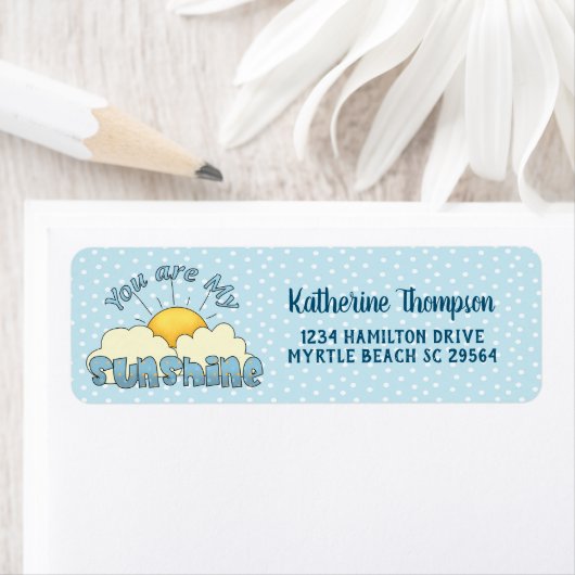 あなたは私のサンシャイン男の赤ちゃんシャワー ラベル (インサイチュ)