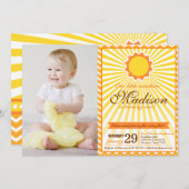 あなたは私のサンシャイン誕生日写真招待状 招待状 (正面/裏面)