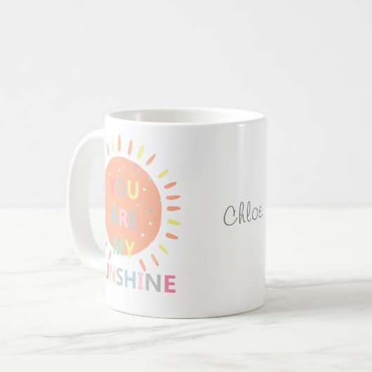 あなたは私のサンシャイン·名前をカスタムする愛パーソナライズされたです コーヒーマグカップ (正面左)