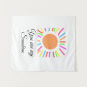 あなたは私のサンシャイン 黄色 オレンジの太陽の光を 名前を追加 タペストリー (正面(横))