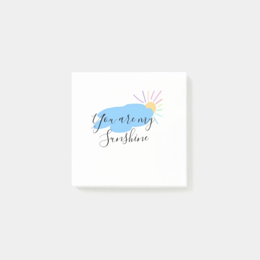 あなたは私のサンシャイン 黄色 オレンジ色の太陽の光 雲 ポストイット (正面)