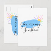 あなたは私のサンシャイン 黄色 オレンジ色の太陽の光 雲 ポストカード (正面/裏面)